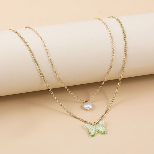 Collier papillon & à fausse perle - SHEIN - Modalova