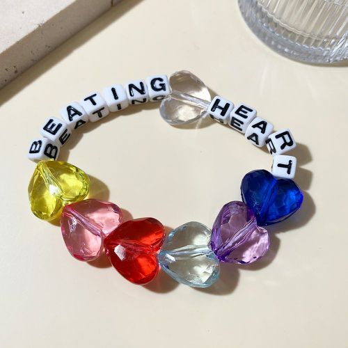 Bracelet perlé à lettres à détail cœur - SHEIN - Modalova