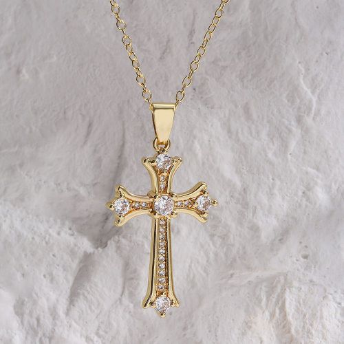 Collier à pendentif croix à zircone cubique - SHEIN - Modalova