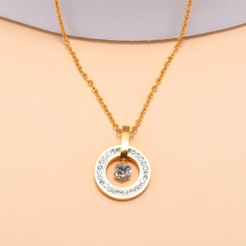 Collier avec pendentif à strass cercle - SHEIN - Modalova