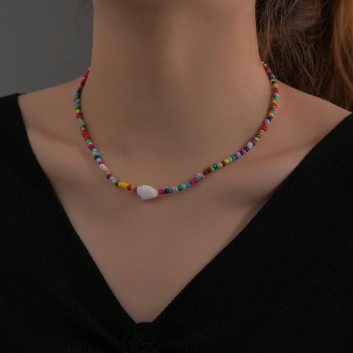 Collier à perles à détail conque - SHEIN - Modalova