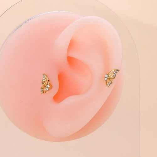Clous d'oreilles zircone cubique design papillon - SHEIN - Modalova