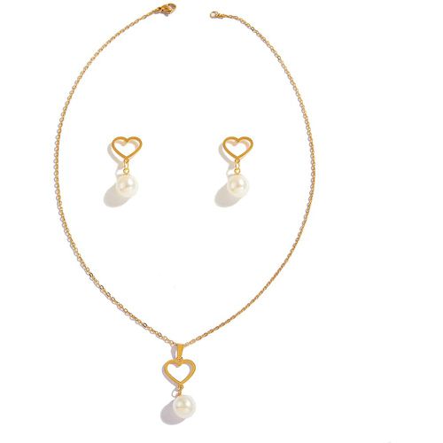 Pièces Set de bijoux à détail cœur et fausse perle - SHEIN - Modalova