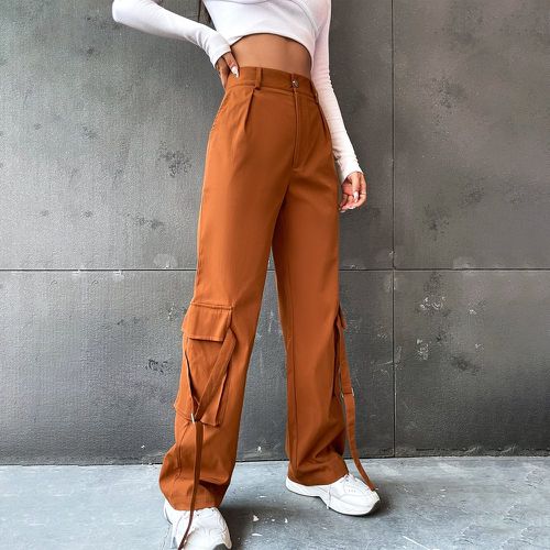 Pantalon cargo zippé poche à rabat - SHEIN - Modalova