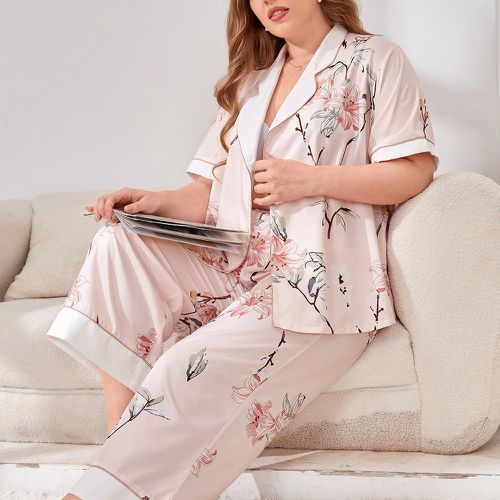 Ensemble de pyjama à imprimé floral ceinturé - SHEIN - Modalova