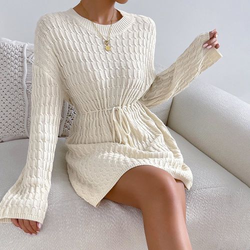 Robe pull en tricot torsadé à cordon - SHEIN - Modalova