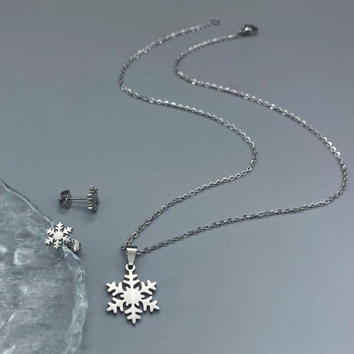 Flocon de neige Collier avec pendentif & Clous d'oreilles - SHEIN - Modalova