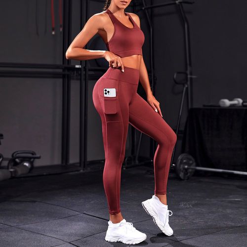 Brassière de sport & Legging avec poche pour téléphone - SHEIN - Modalova