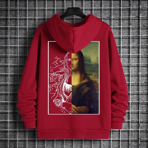 Sweat-shirt à capuche Mona Lisa à imprimé à cordon à doublure thermique - SHEIN - Modalova