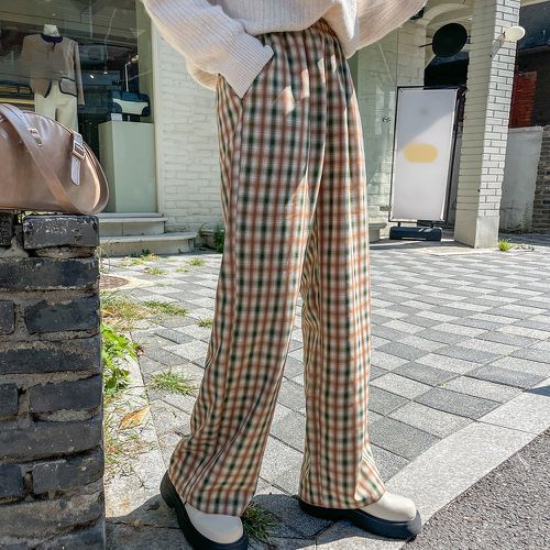 Pantalon ample à carreaux - SHEIN - Modalova