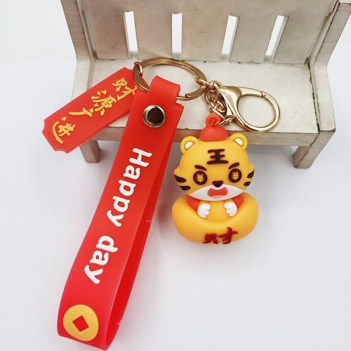 Porte-clés caractère chinois motif géométrique & tigre breloque - SHEIN - Modalova
