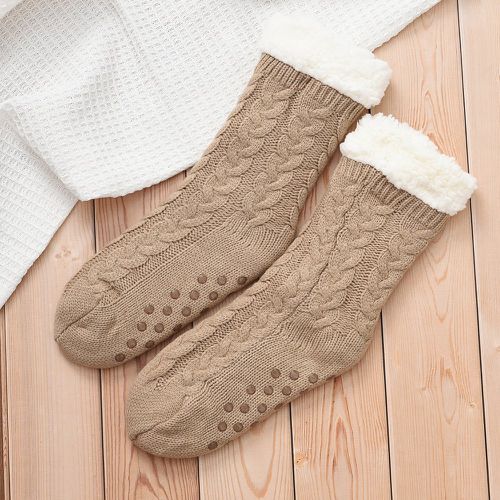 Chaussettes unicolore avec doublure en polaire - SHEIN - Modalova