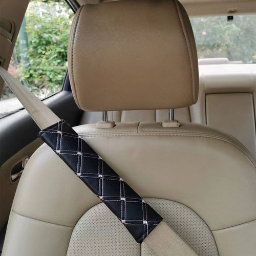 Coussin de ceinture de siège de voiture en cuir PU à carreaux - SHEIN - Modalova