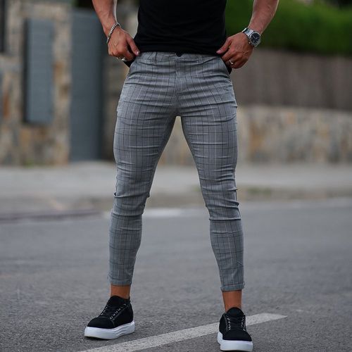 Homme Pantalon à carreaux à poche - SHEIN - Modalova