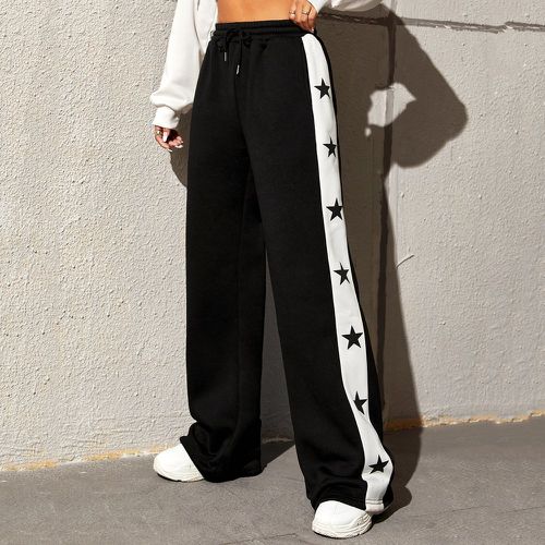 Pantalon de survêtement à imprimé étoile à cordon - SHEIN - Modalova