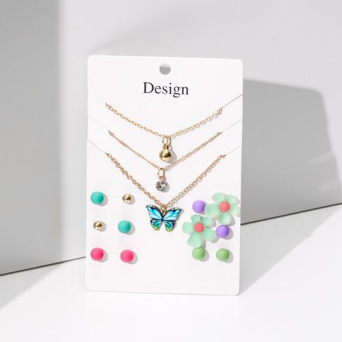 Pièces Set de bijoux papillon & à fleur - SHEIN - Modalova