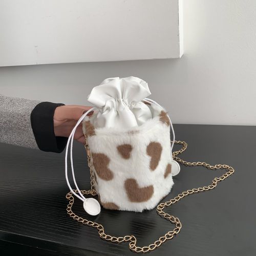 Sac boîte mini avec motif cœur design cordon chaîne flanelle - SHEIN - Modalova
