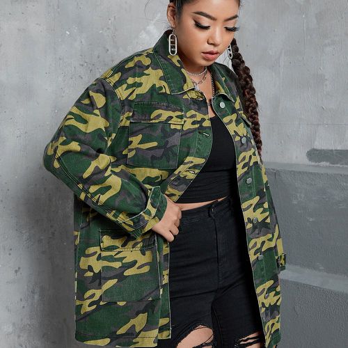 Veste en jean à imprimé camouflage - SHEIN - Modalova