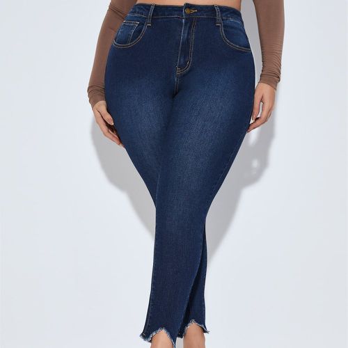 Jean skinny taille haute à ourlet effiloché - SHEIN - Modalova