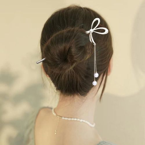 Épingle à cheveux avec nœud à fausse perle - SHEIN - Modalova