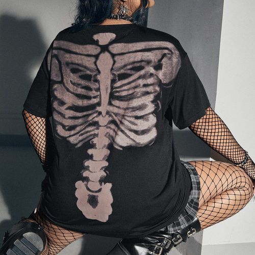 T-shirt à imprimé squelette - SHEIN - Modalova