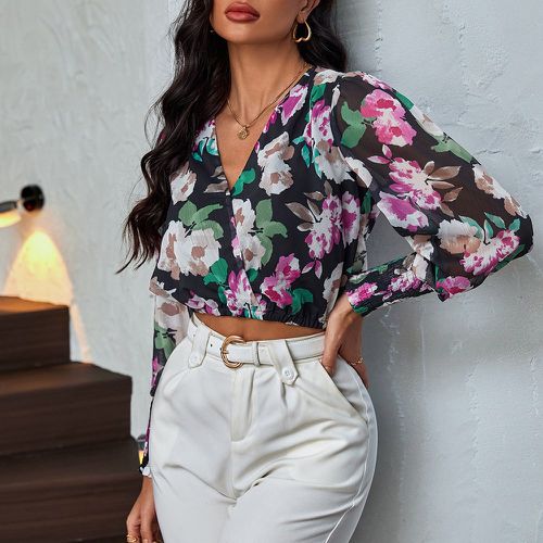 Blouse courte à imprimé floral - SHEIN - Modalova