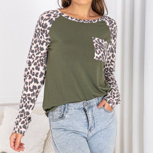 T-shirt léopard manches raglan - SHEIN - Modalova
