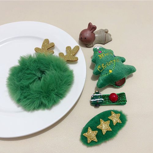 Pièces Set d'accessoires pour cheveux arbre de Noël & à détail de bois - SHEIN - Modalova