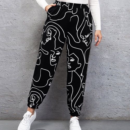 Pantalon de survêtement figure abstraite - SHEIN - Modalova