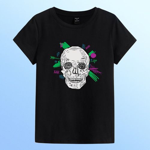 T-shirt à imprimé tête de mort - SHEIN - Modalova
