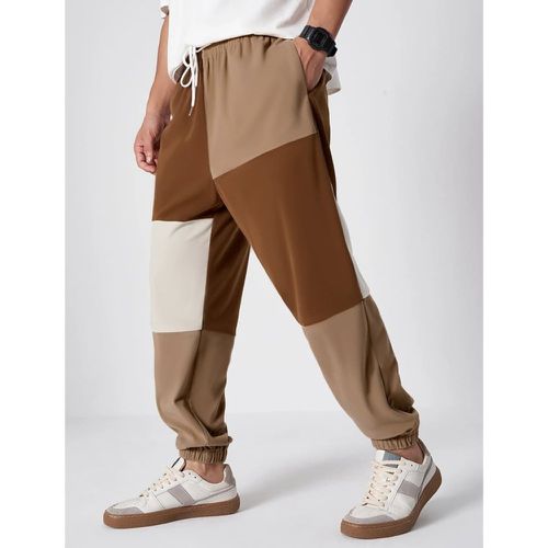 Pantalon à blocs de couleurs à cordon - SHEIN - Modalova