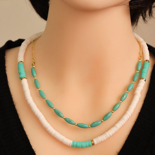 Collier à détail turquoise perlé - SHEIN - Modalova