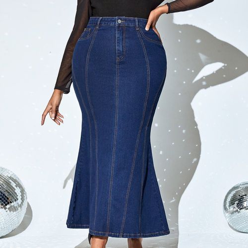 Jupe en jean taille haute sirène - SHEIN - Modalova