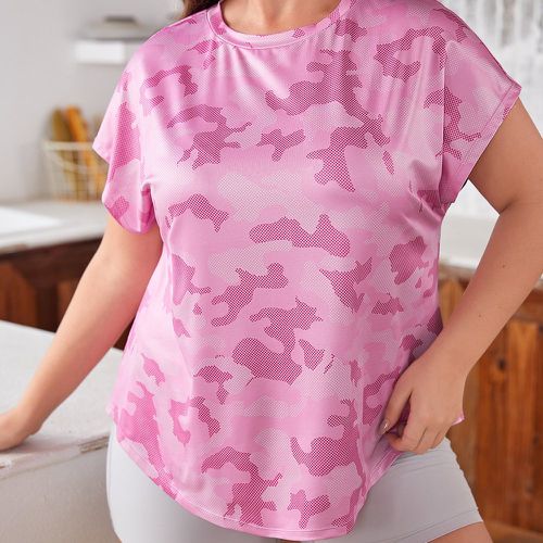 T-shirt de sport à imprimé camouflage manches chauve-souris - SHEIN - Modalova