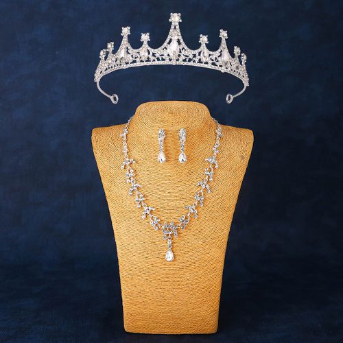 Pièce avec strass de mariée Bandeau & 3 pièces Set de bijoux - SHEIN - Modalova