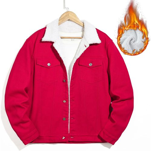 Veste en jean à col sherpa à doublure thermique (sans t-shirt) - SHEIN - Modalova