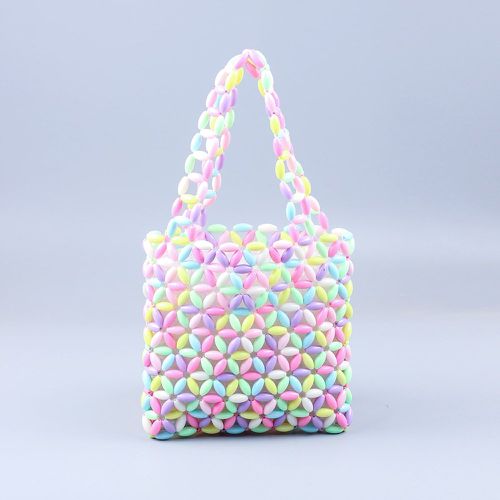 Cartable mini à blocs de couleurs perlé - SHEIN - Modalova