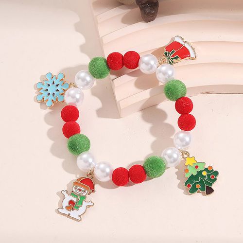 Bracelet perlé clochette Noël & flocon de neige breloque - SHEIN - Modalova
