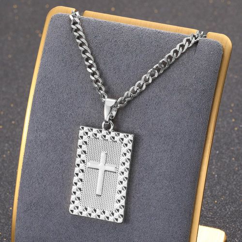 Collier à pendentif à détail croix rectangle - SHEIN - Modalova