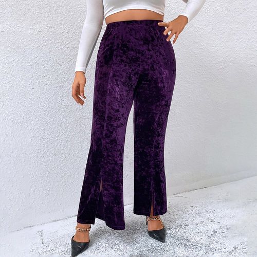 Pantalon évasé fendu en velours - SHEIN - Modalova