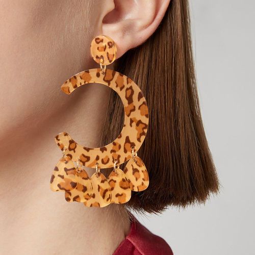 Pendants d'oreilles géométriques à motif léopard - SHEIN - Modalova