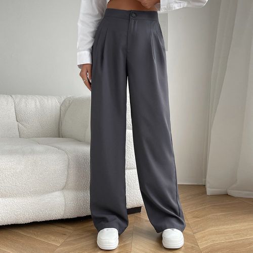 Pantalon de costume taille haute à détail plié - SHEIN - Modalova