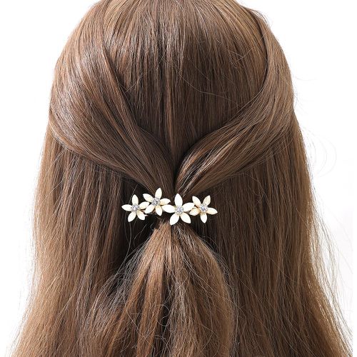 Pince à cheveux française à fleur à strass - SHEIN - Modalova