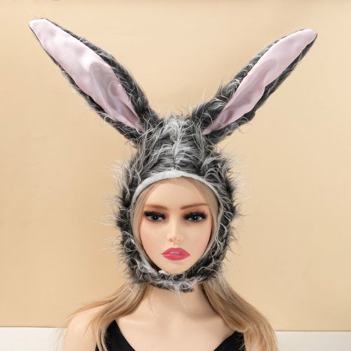 Oreille de lapin en tissu duveteux Costume Chapeau - SHEIN - Modalova