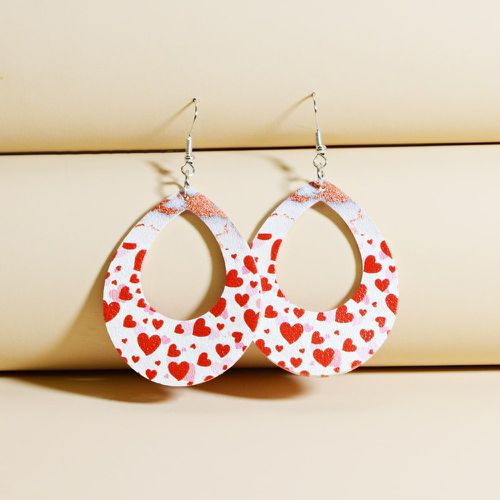Boucles d'oreilles à design goutte d'eau avec motif cœur ajouré - SHEIN - Modalova