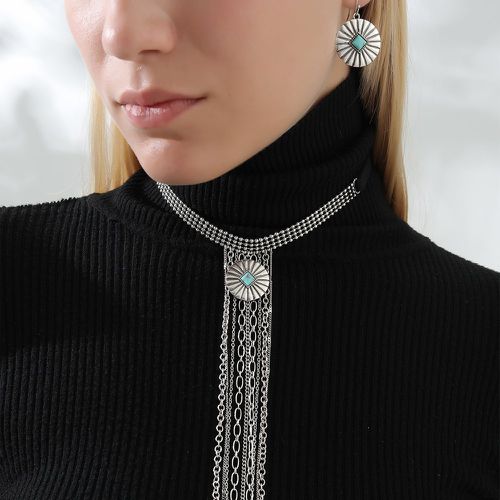 Pièces Set de bijoux turquoise & à détail rond - SHEIN - Modalova