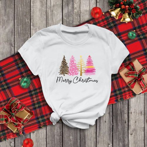 T-shirt arbre de Noël & graphique de slogan - SHEIN - Modalova