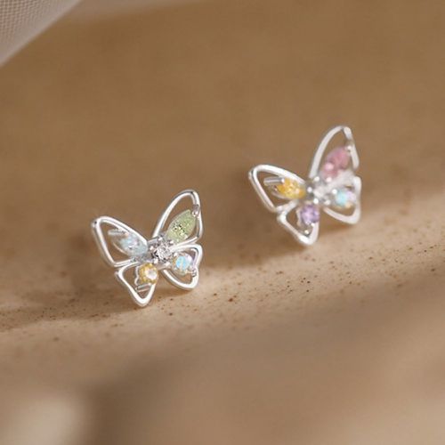 Clous d'oreilles avec strass design papillon - SHEIN - Modalova
