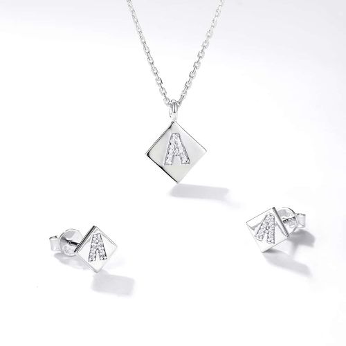 Pièces Set de bijoux zircone cubique à lettres - SHEIN - Modalova