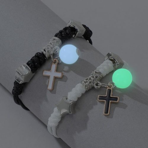 Pièces Bracelet couple aurore permanente perle & à breloque croix - SHEIN - Modalova